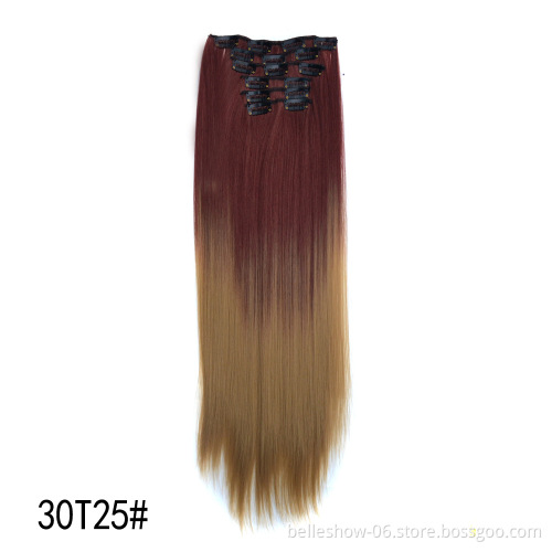 Hot sell  ombre hair extension clip in   triple weft clip in hair extension   yahui clip in hair extension	wholesale